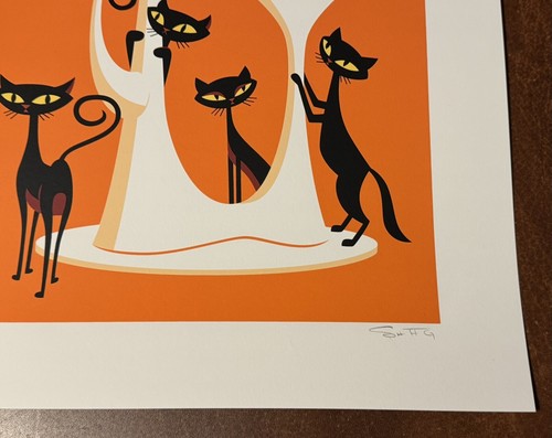 Josh Agle SHAG Serigraph NINE LIVES Print Poster S# 200 Modern Pop Art CAT LOVER - 第 6/8 張圖片