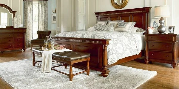 Thomasville Fredericksburg 5 Pc King Panel Bedroom Set Dresser Chest Bench MRR