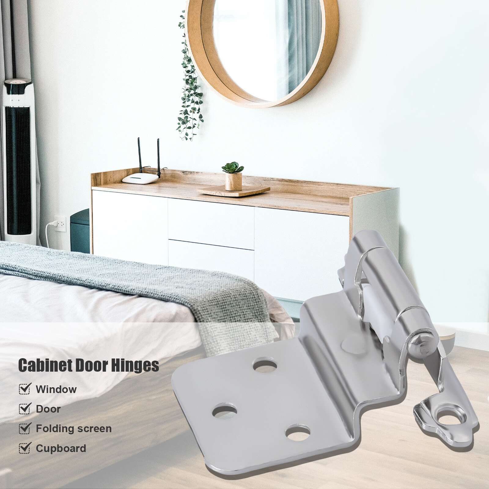 3/8-inch Inset Cabinet Door Hinges Face Mount Self Closing Cabinet Door Hinges