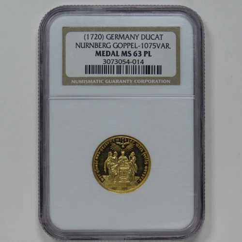 ND 1720 Germany Gold Ducat - Jesus Baptismal Nurnberg Goppel 1075 - NGC MS63 PL