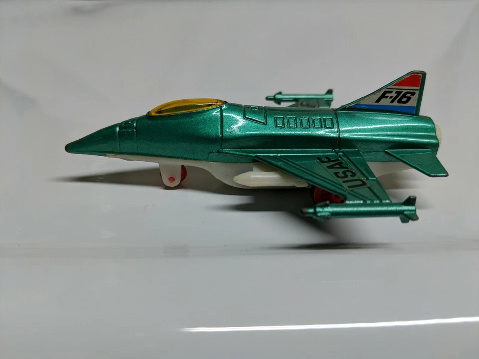 Avión de combate Dyna USAF No. Pullback F-16 Jet Green 2014 hecho en Hong Kong Foto 4 de 4