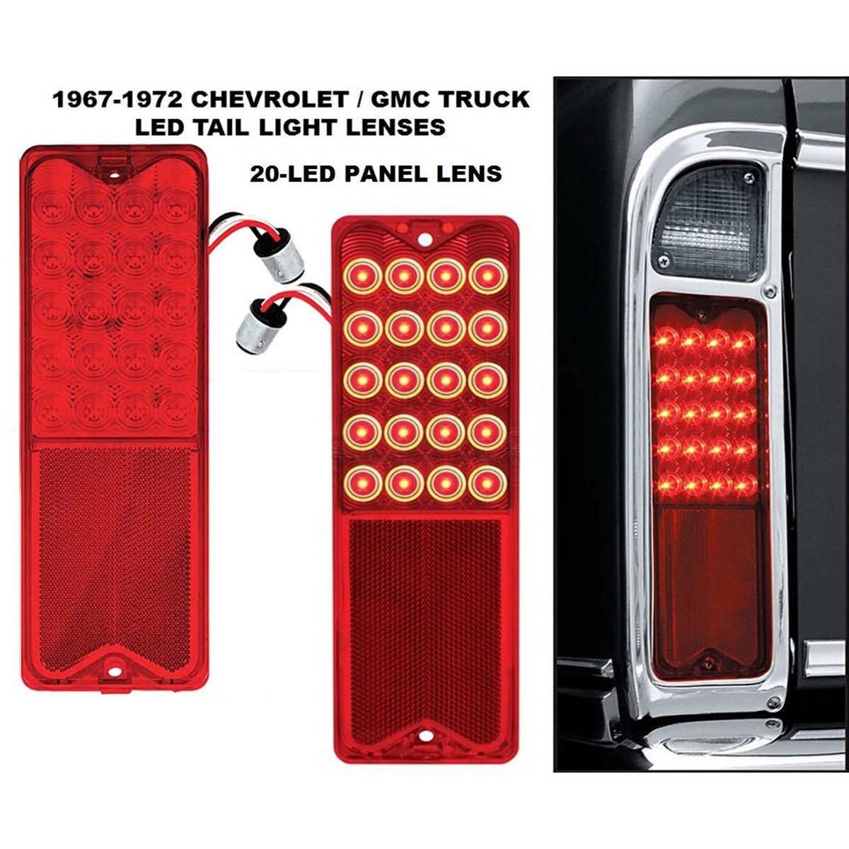 67-72 Chevy GMC Truck 20-LED Rear Red Park, Tail, Turn Signal