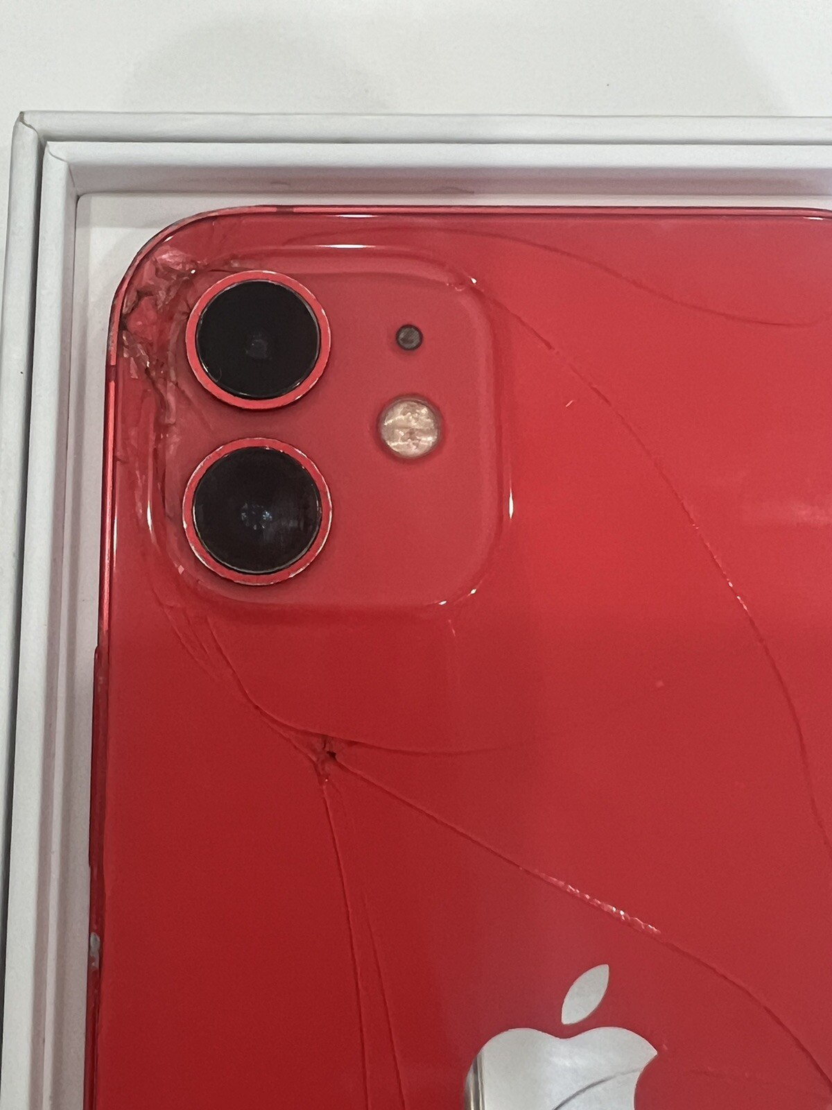 PRODUCT RED Apple iPhone 12 Cracked Back Glass Parts/Repair sold AS IS