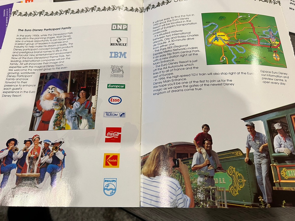 euroDisney Opening April 12, 1992 promotional brochure & Passport