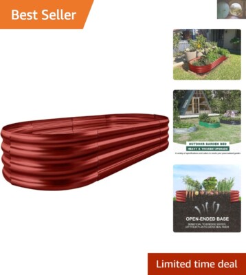 Elegant Galvanized Raised Garden Bed - 48'' Outdoor Planter for Herbs & Veggies