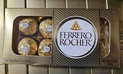 Ferrero Rocher Fine Hazelnut Milk Chocolate, 64 Pieces, 8 Per Box, 8 Boxes