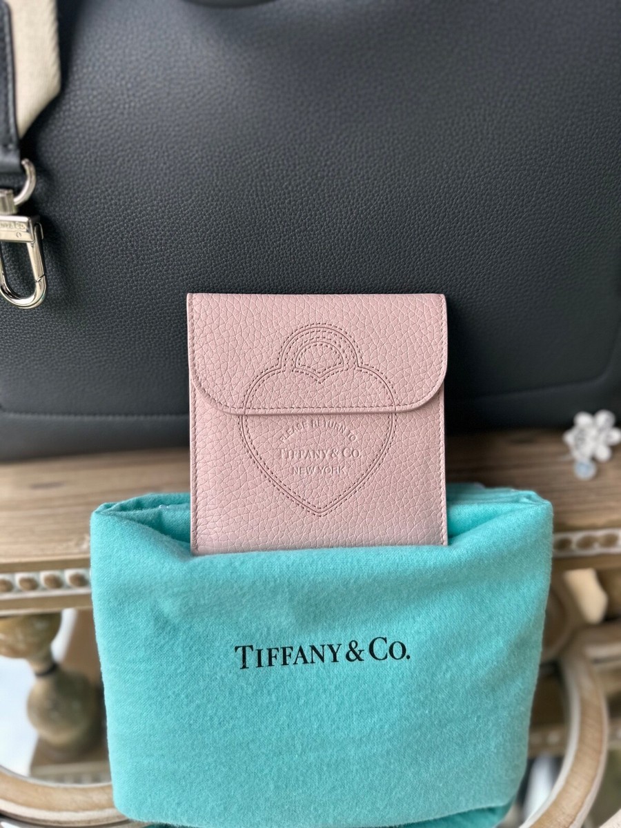 Tiffany & Co. Crystal Pink Taurillon Leather Pouch Clutch Purse