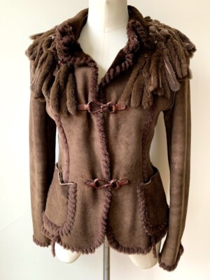 Ermanno Scervino Fur Milano  Shearling Jacket  Coat SUPER CHIC Italy$7800