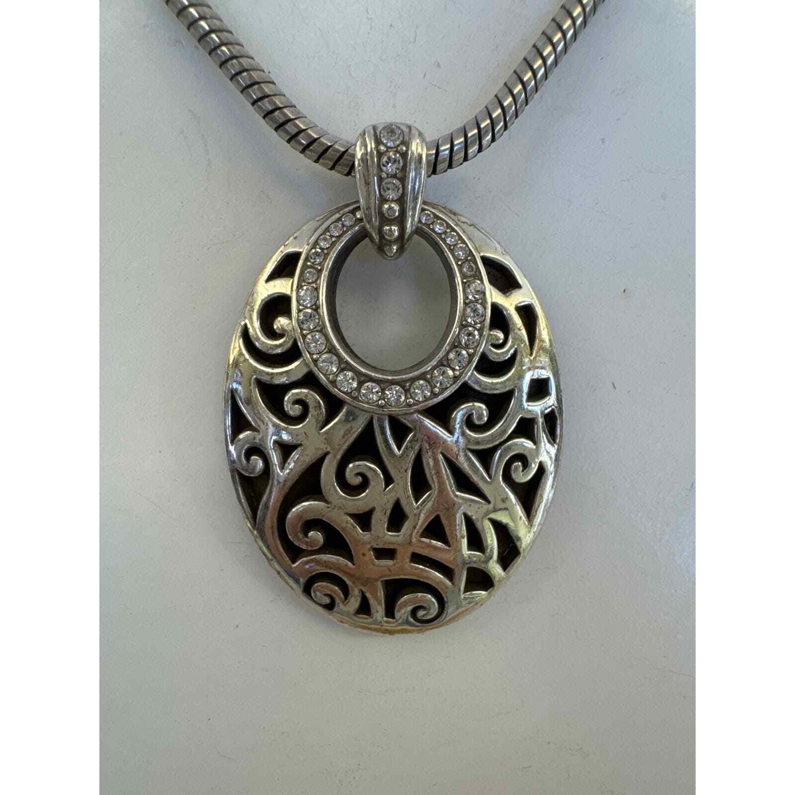 Brighton Silver Circular Pendant Statement Neckla… - image 2