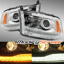 ModifyStreet For 13-18 Ram Truck Factory Projector Headlights Replacement Chrome