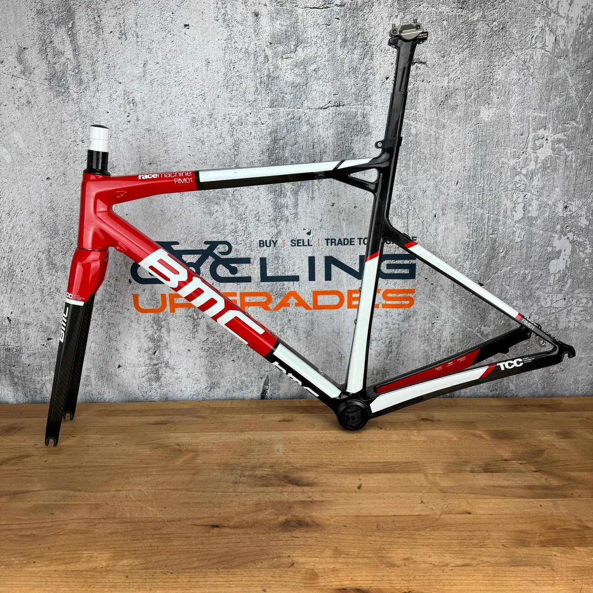 Mint 2014 BMC RaceMachine RM01 Size 50 53.5cm TT Rim Brake Carbon Frameset 70