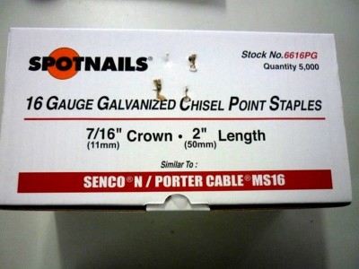 Spotnails 6616PG galvanized staples 16 gauge 7/16