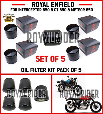 Fits Enfield OIL FILTER KIT PACK OF 5 For Meteor 650 INTERCEPTOR 650 & GT 650