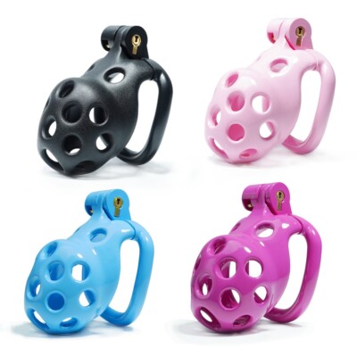 Male Cobra Chastity Small Cage Resin Mamba Device 6 Colors Men Lock Belt 4 Rings