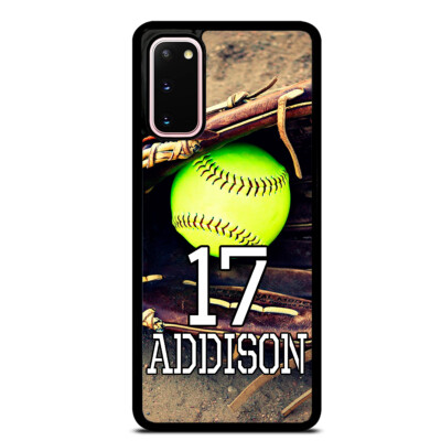 Softball Personalized Case Name Cover For Samsung Galaxy S23 Ultra S22 S21