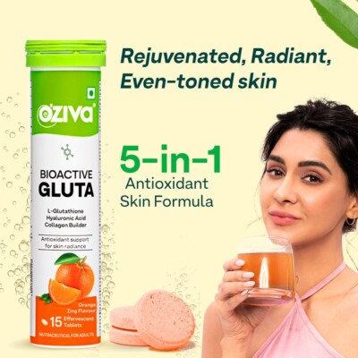 OZiva Bioactive Glutathione Tablets for Radiant Skin L-Glutathione,Lycopene  30pc
