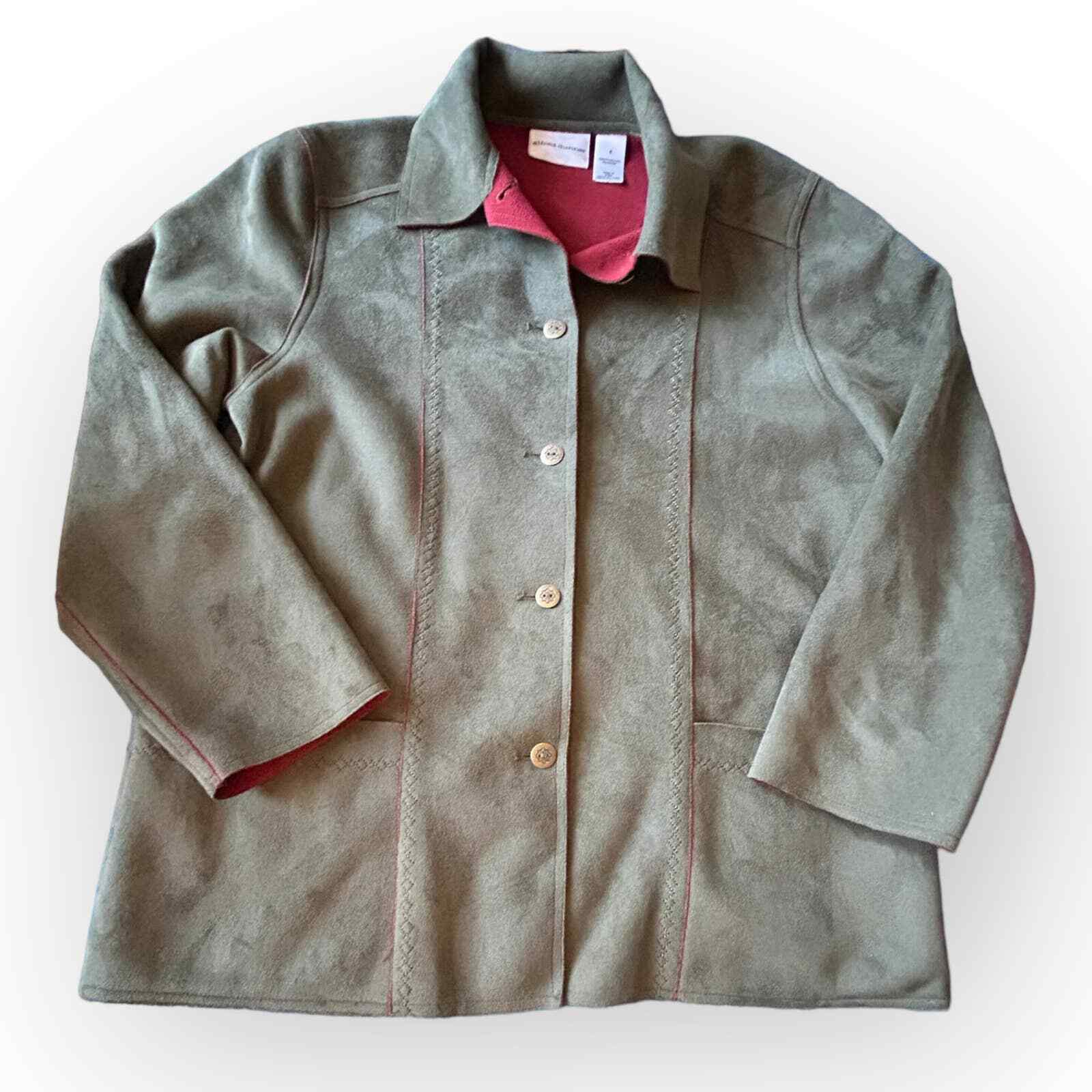 Women’s Vintage Alfred Dunner 100percent Polyester Olive Green Jacket | Size 8 image 3