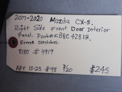 2017 2020 MAZDA CX5 RIGHT SIDE FRONT DOOR INTERIOR PANEL | eBay