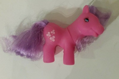 Vintage Pink My Little Pony Purple Hair 3 White Flowers