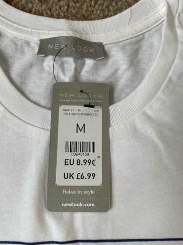 Ladies New Look Pyjama Top Short Sleeve Lounge Wear Top White Medium Brand New - Picture 3 of 9