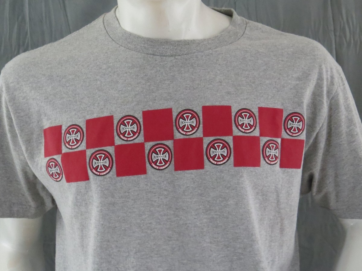 スケートボード Rare Independent T-shirt vintage Vintage Skateboard Shirt - Independent Trucks Checkerboard Pattern