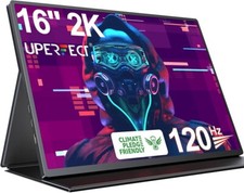 UPERFECT 2K 120Hz Portable Gaming Monitor, 16" 2560x1600 QHD Portable Monitor