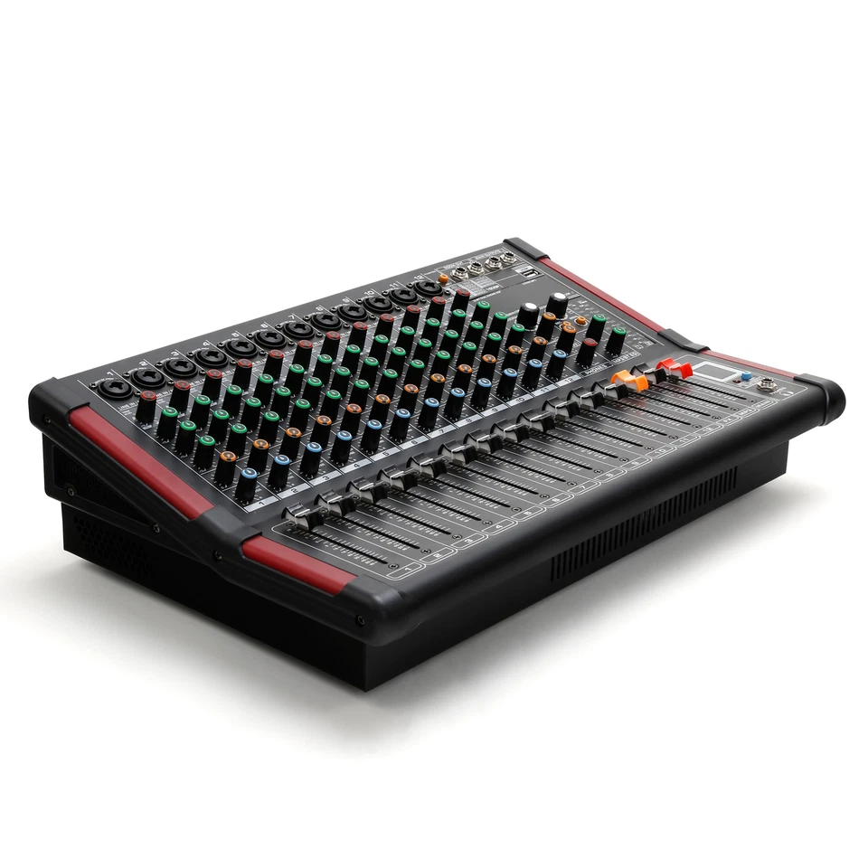 12 Channel Powered Bluetooth Audio Studio Mixer Digital Mixer Mixing Amplifier - Image 4 of 4