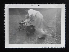 1962 Vintage Kid Being Pushed in His Antique Fire Truck Pedal Car Photograph