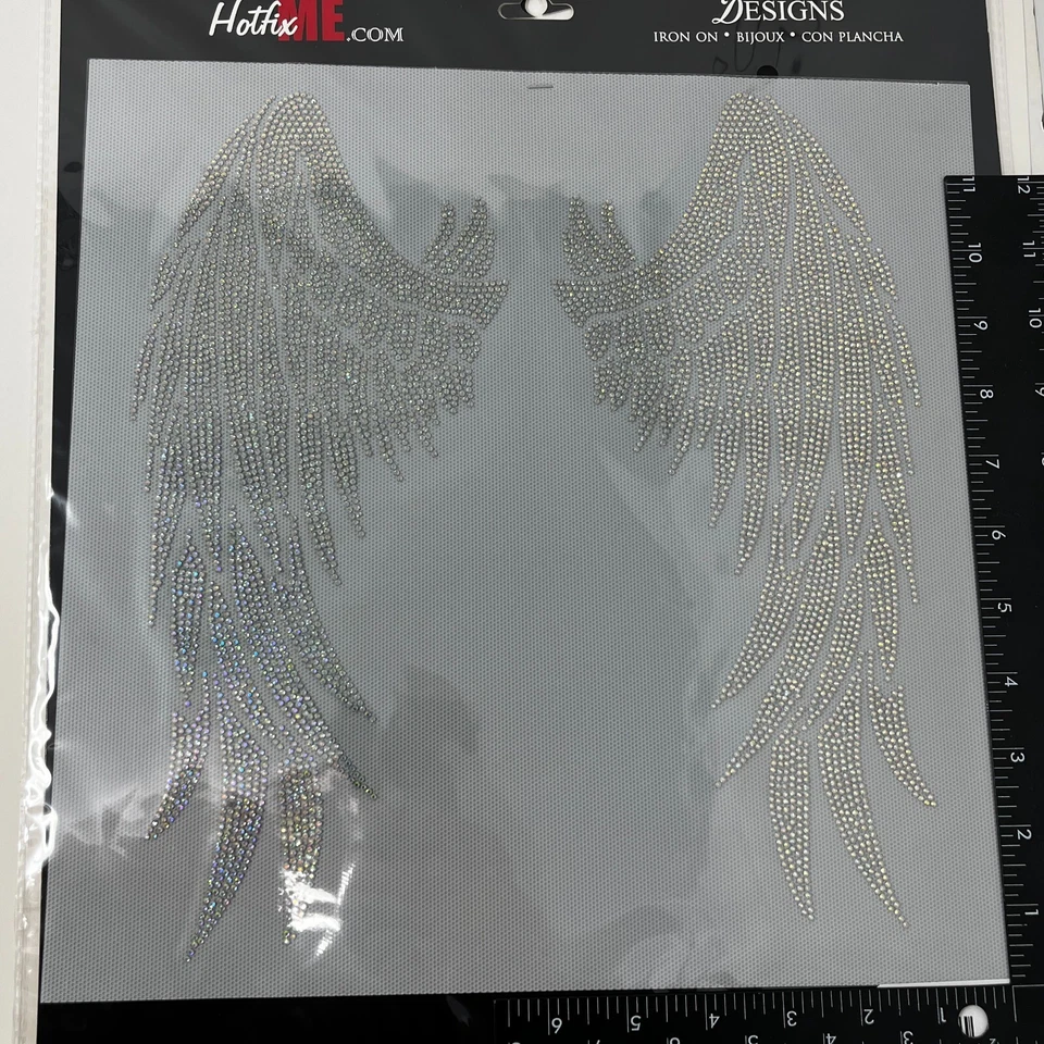 Дизайн со стразами крылья LA, утюг на передаче горячее исправление, (СВЕЧЕНИЕ в ТЕМНОТЕ) - Изображение 3 из 4
