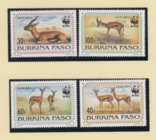 TIMBRE STAMP 4 BURKINA FASO Y&T#882-85 GAZELLE WWF NEUF**/MNH-MINT 1993 ~D83