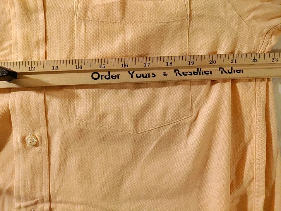 Camisa social masculina Wellington & Walker laranja algodão pêssego 15.5 32/33 nova sem etiquetas - Imagem 2 de 4