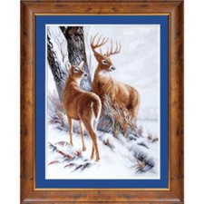 Pair of Deer cross stitch kit   FREE SHIPPING large embroidery kit