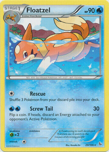 Floatzel 29/106 Flashfire Rare Light Play LP Pokemon DNA GAMES
