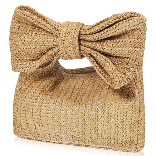 2 Pieces Straw Tote Bag Beach Bags for Women Vacation Purse Small Woman Work - Picture 9 of 12
