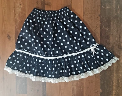 Original Vintage Damen Rockabilly Rock Schwarz mit weißen Punkten - Bild 1 von 4