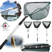 3 Section Extending Pole Telescopic Folding Aluminum Handle Fishing Landing Net