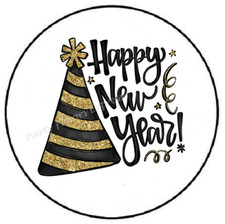 HAPPY NEW YEAR ENVELOPE SEALS LABELS STICKERS PARTY FAVORS