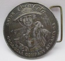 Drink Coca-Cola Belt Buckle Atlanta Lewis Chicago Brass Plated Vintage 3"