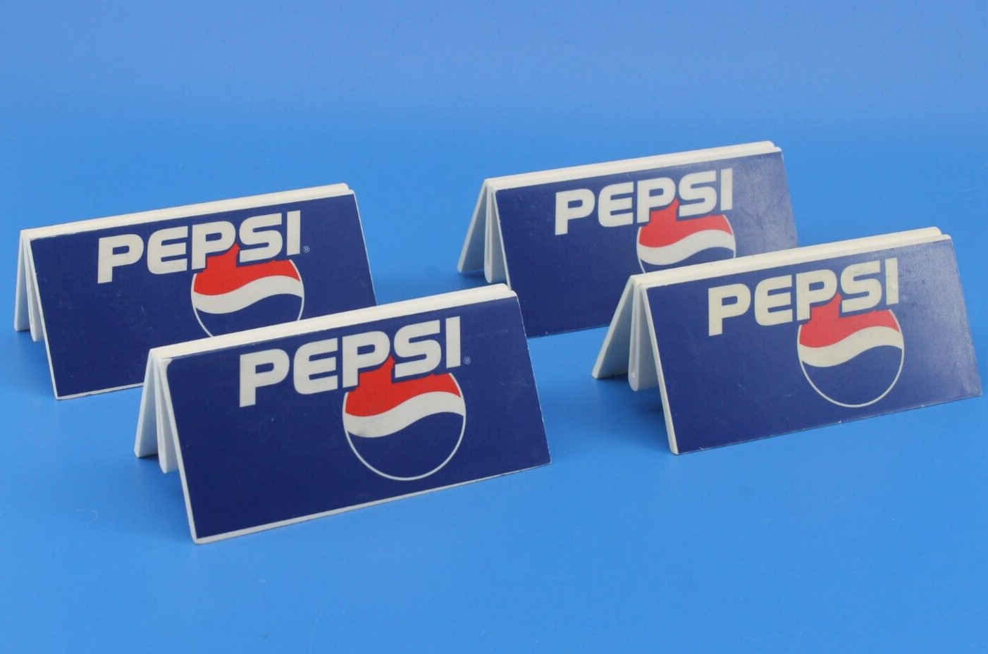 4x Pepsi Cola Vintage Restaurant Menükarten Tisch Werbung Aufsteller 90er Jahre