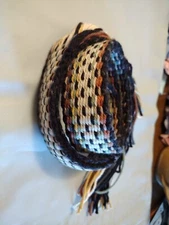 Item423145: Powder Horn Strap inkle belt  woodsy dash pattern cotton 46x1  1/4" 