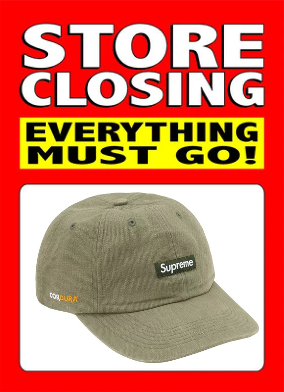 Chapeau Supreme 6 panneaux Cordura Denim Box Logo STORE !!