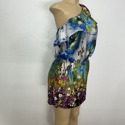 GLAM Floral Off One Shoulder Dress Womens Size S Casual Beach Fresh Light  Wt | eBay