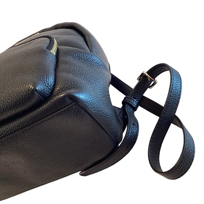 Michael Kors Backpack Erin Black Gold Accents Pebbled  display picture 3