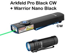 Olight Arkfeld Pro Negro CW (Luz LED/UV/Haz Verde) y Warrior Nano Negro