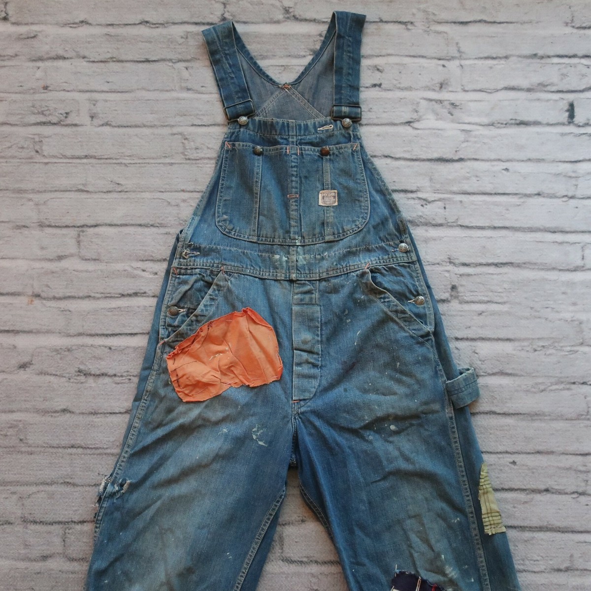 Vintage Payday Square Bak Denim Overalls Pants Union Made Penneys