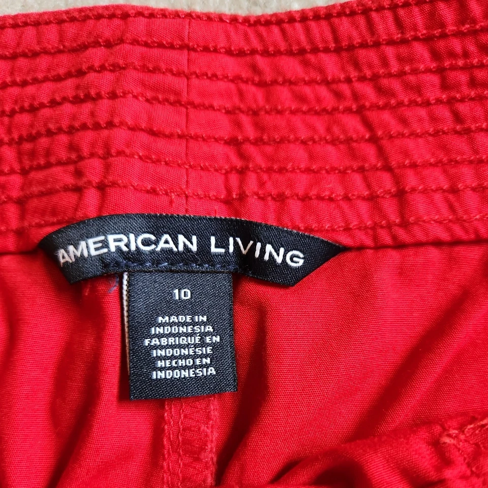 American Living 工装短裤女式 10 码红色 100% 棉口袋新品 — 第 3/4 张图片