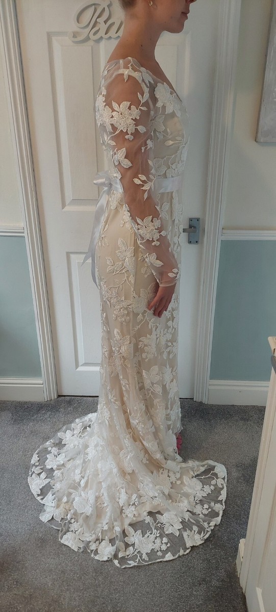 Phase Eight Saffron Wedding Embroidered Bride Ivory Lace Dress 12