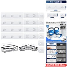 Shower Caddy Adhesive Replacement Hooks 14 Pack Waterproof No Drilling Wall