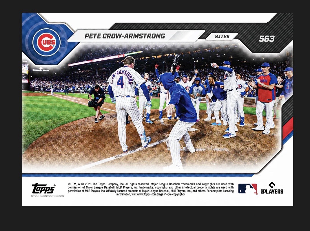 Pete Crow-Armstrong 2026 MLB TOPPS NOW 563 Goes 30/30 Chance At 1/1 Auto Presale view 4
