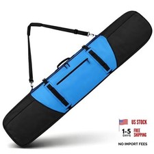 360  Fully Padded Ski Bag, Waterproof Heavy-Duty Ski Travel Bag for 165cm Blue